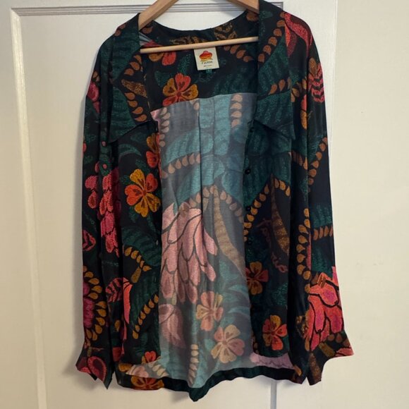 Farm Rio - Black Flowerdoscopic Midi Skirt & Top Set - Picture 9 of 11